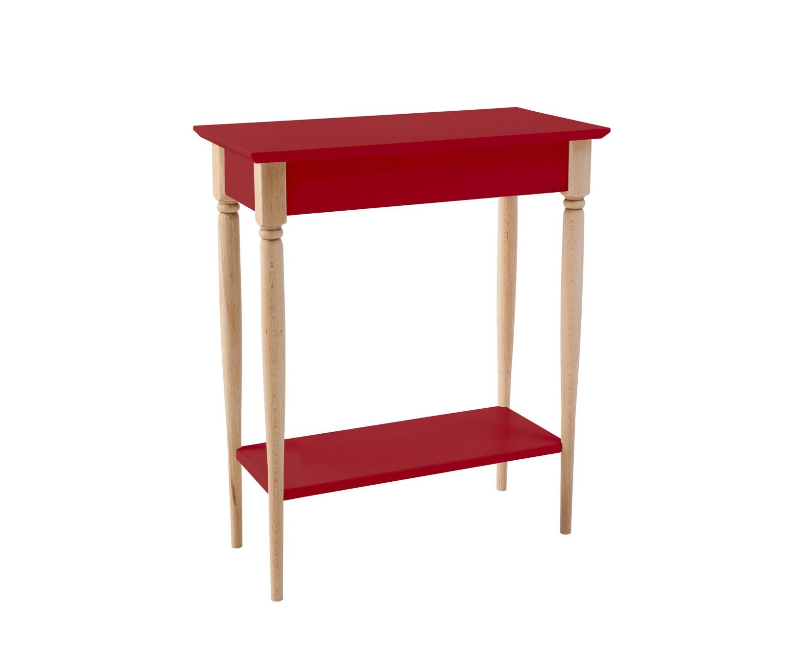 Mamo Consoletafel in Zuiver Rood | 65x35x74 cm | Beukenhout & MDF