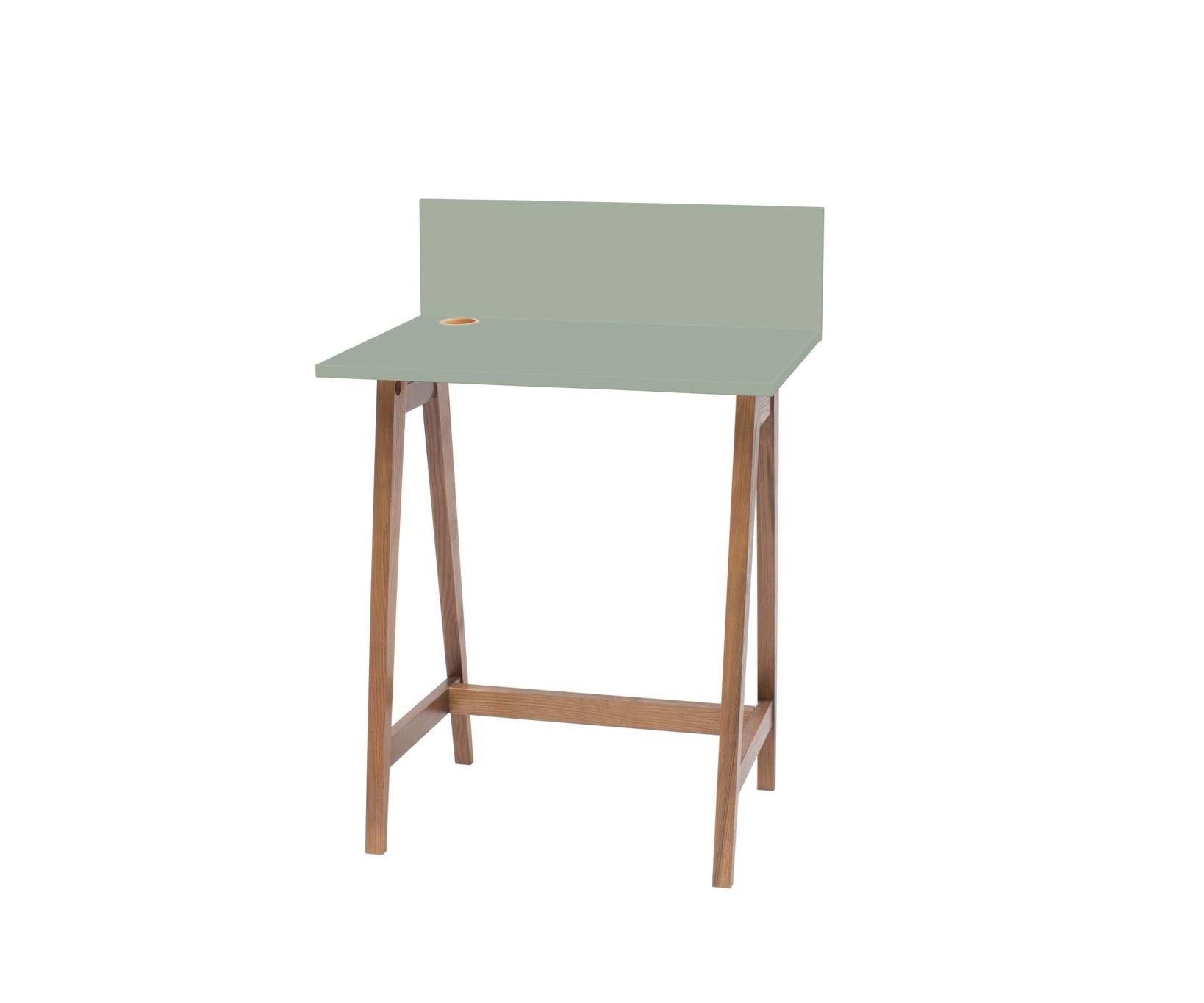 Luka saliegroen bureau met eiken poten | 65x75x50cm | FSCMIX gecertificeerd