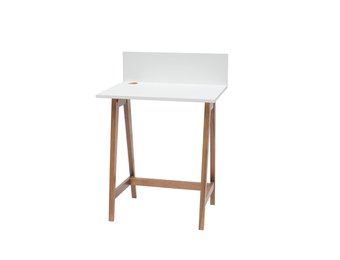 Luka | Wit Essenhouten Bureau met Eiken Poten | FSC Gecertificeerd