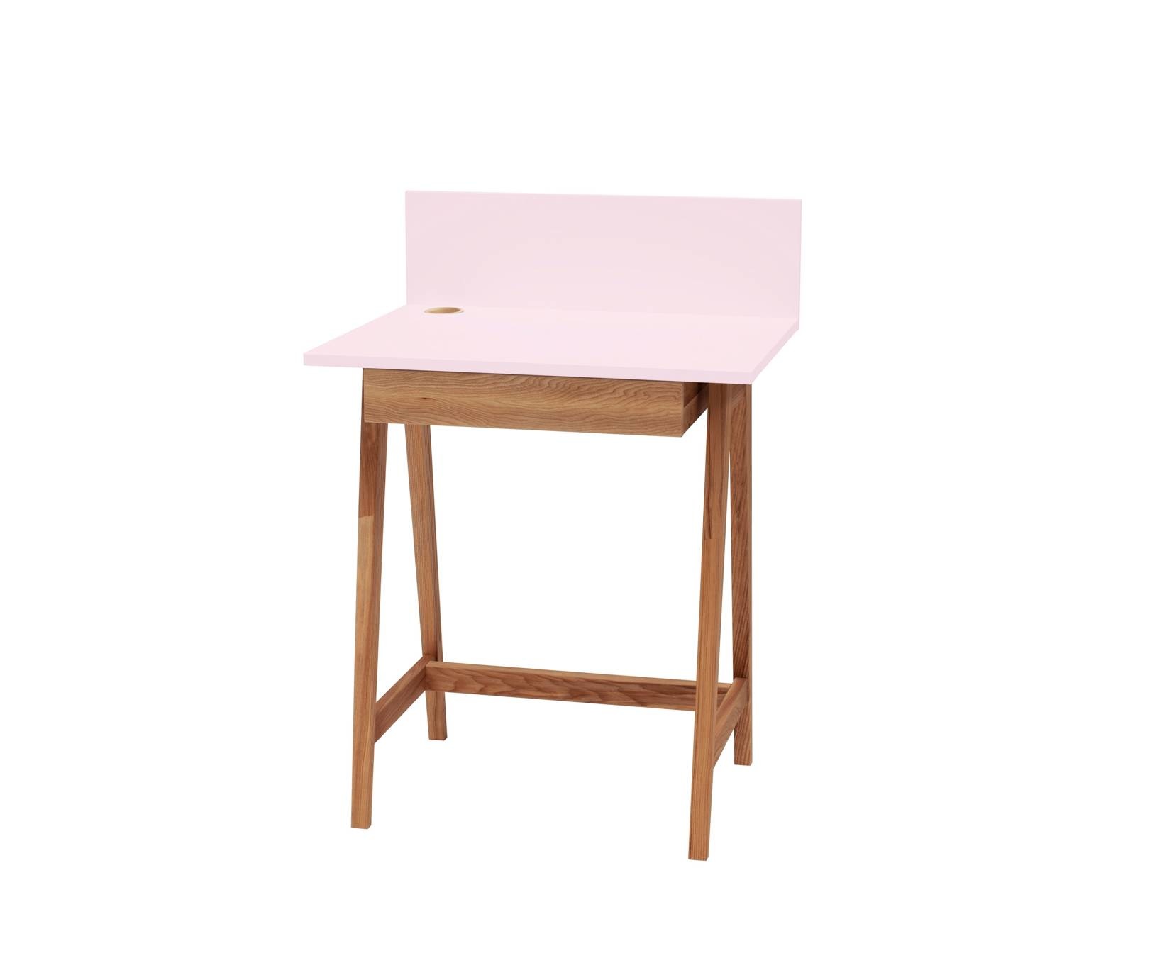 Luka Roze Bureau | 65cm breed | Eiken poten | Lade & FSC gecertificeerd