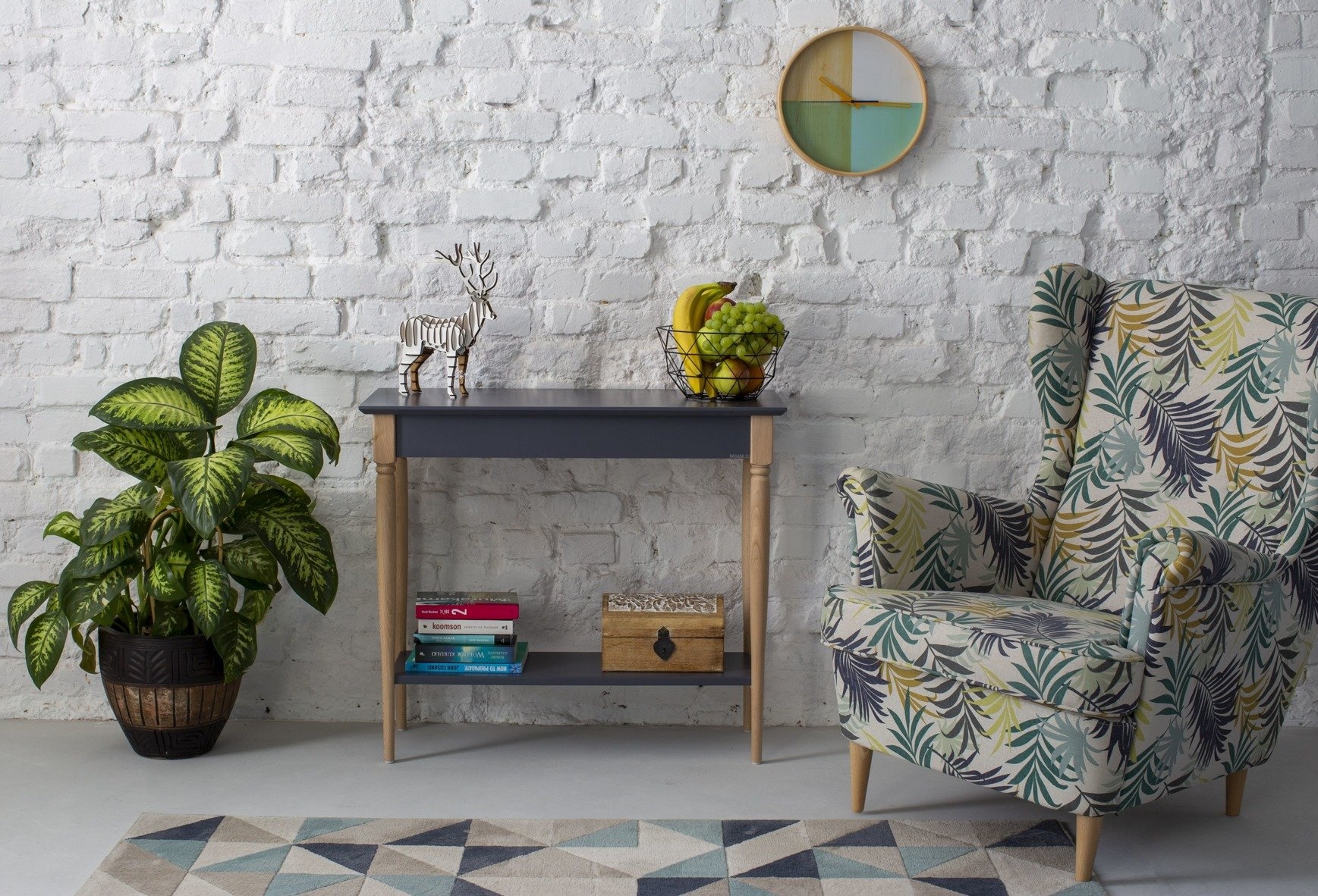 Mamo Grafiet Consoletafel | 85 x 35 x 74 cm | Beukenhout & MDF | FSC® Gecertificeerd