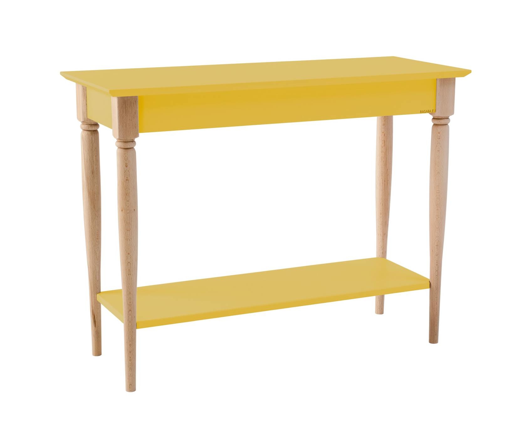 Mamo bezem gele consoletafel | beukenhouten poten | FSC® gecertificeerd