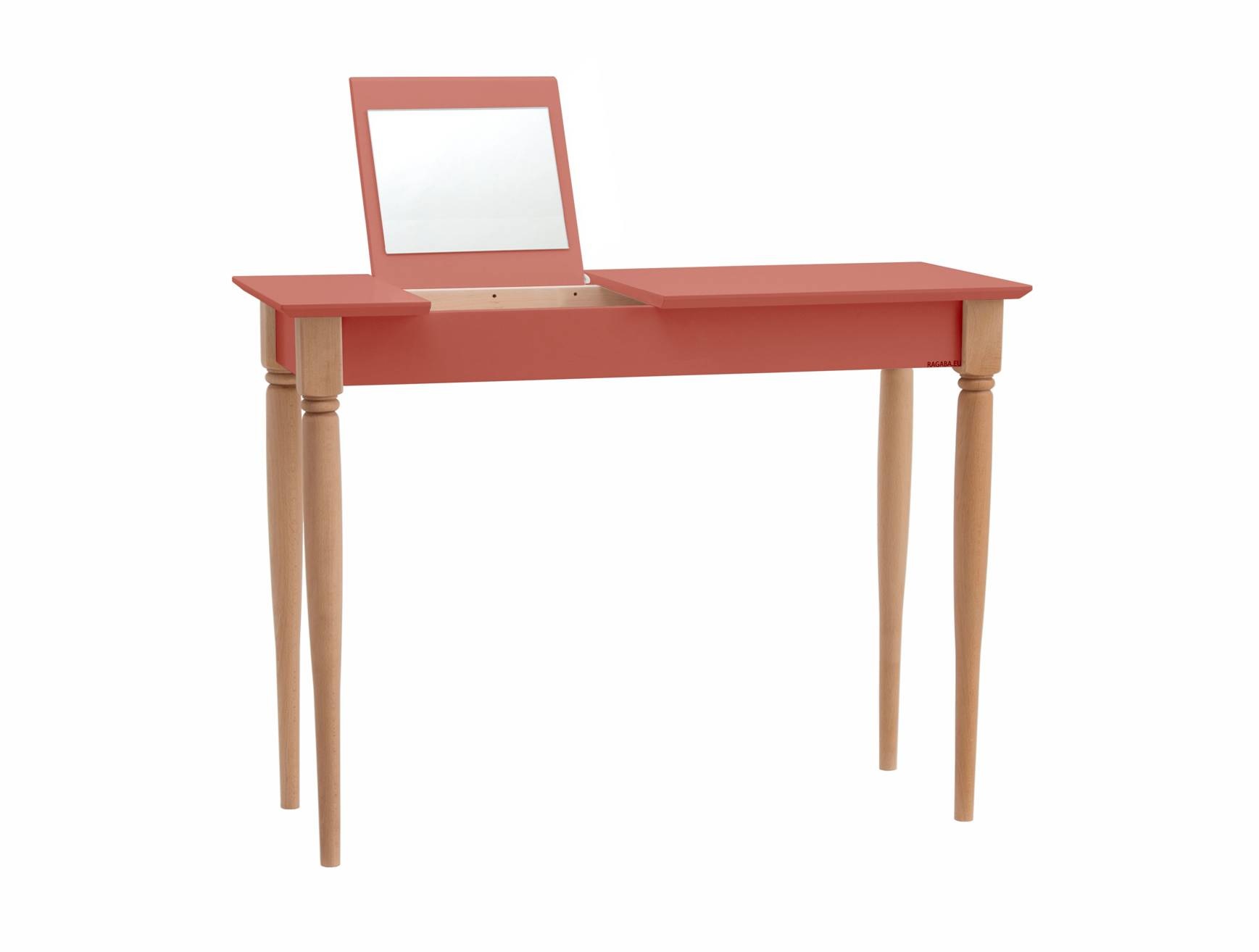 Mamo Antiek Roze Kaptafel met Spiegel | FSC Gecertificeerd | Beukenhouten Poten