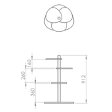 Magla Plantenstandaard 3-Laags | FSC® Gecertificeerd Essenhout & MDF | 91x55x50cm