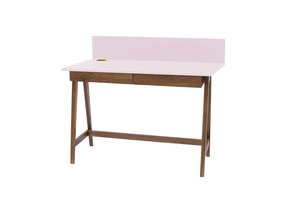 Luka Roze Bureau | 110cm Breedte | Eiken Poten | Houten Lades | FSC100% & FSCMIX