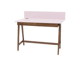 Luka Roze Bureau | 110cm Breedte | Eiken Poten | Houten Lades | FSC100% & FSCMIX
