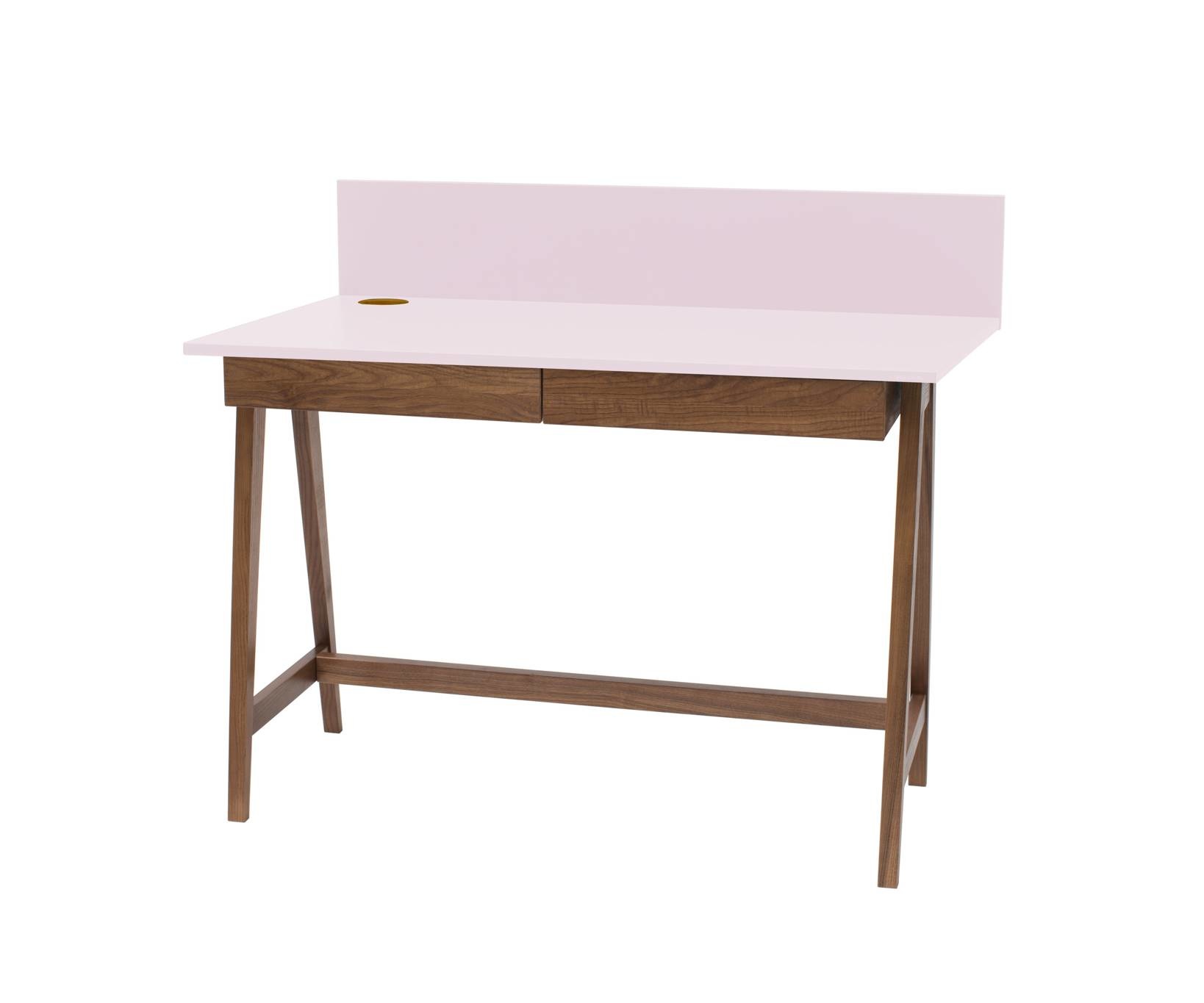 Luka Roze Bureau | 110cm Breedte | Eiken Poten | Houten Lades | FSC100% & FSCMIX