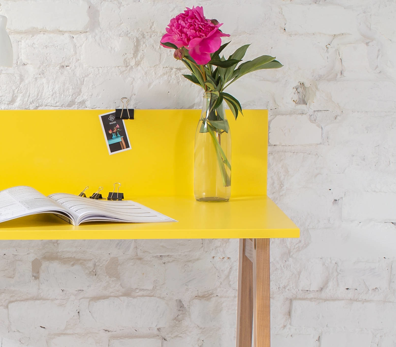 Luka Petrolblauw Bureau | 110 cm breed | Essenhout poten