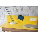 Luka zachtblauw bureau met essenhouten poten - 85 cm breed met 2 lades