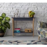 Mamo Consoletafel | Petrolblauw | 85x35x74 cm | Beukenhout & MDF