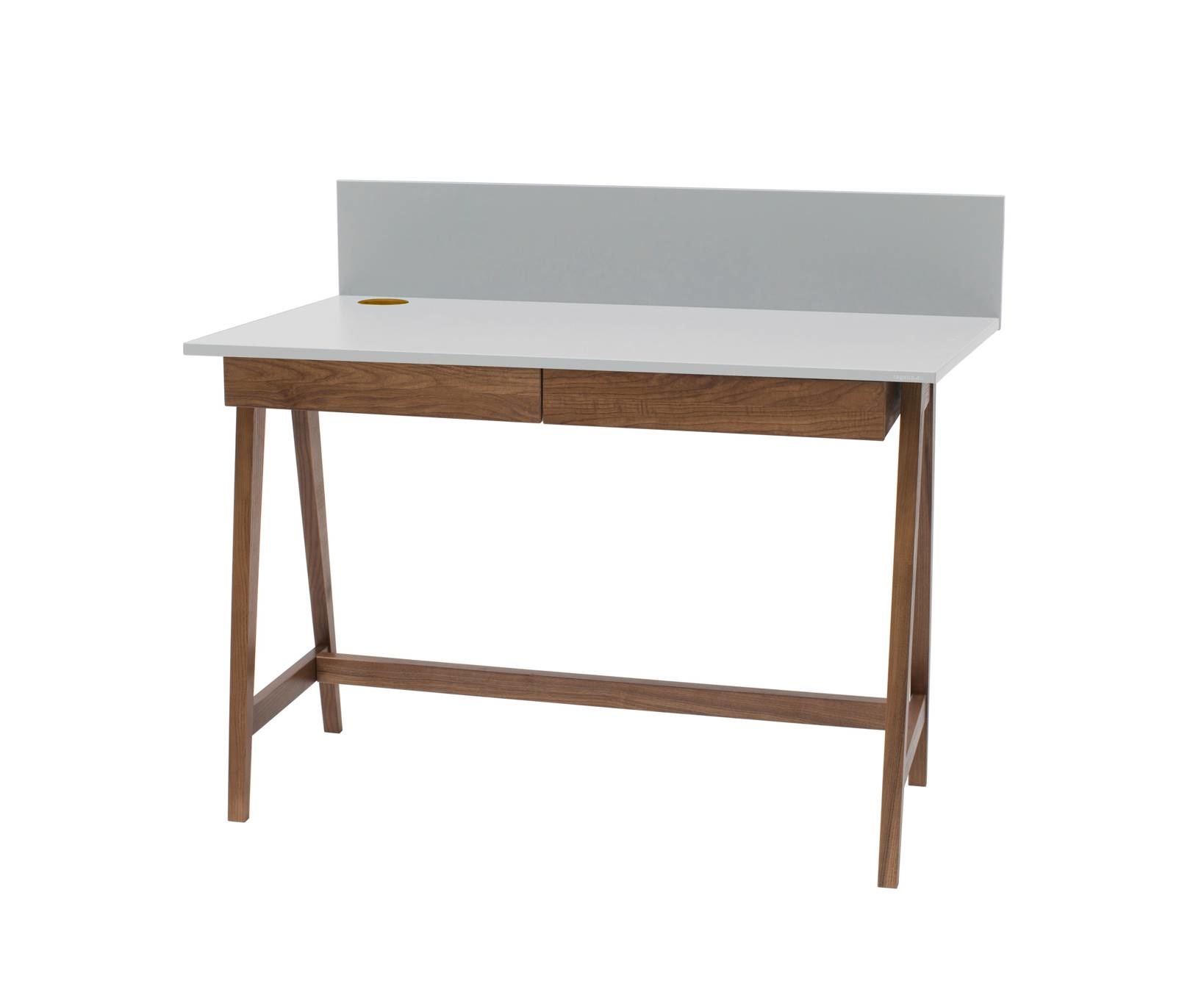 Luka Schrijftafel - Lichtgrijs Essen & Eiken - 110cm breed - Met Lades