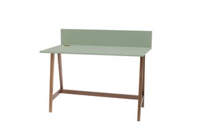Luka saliegroen bureau - 110 cm breed, eiken poten.