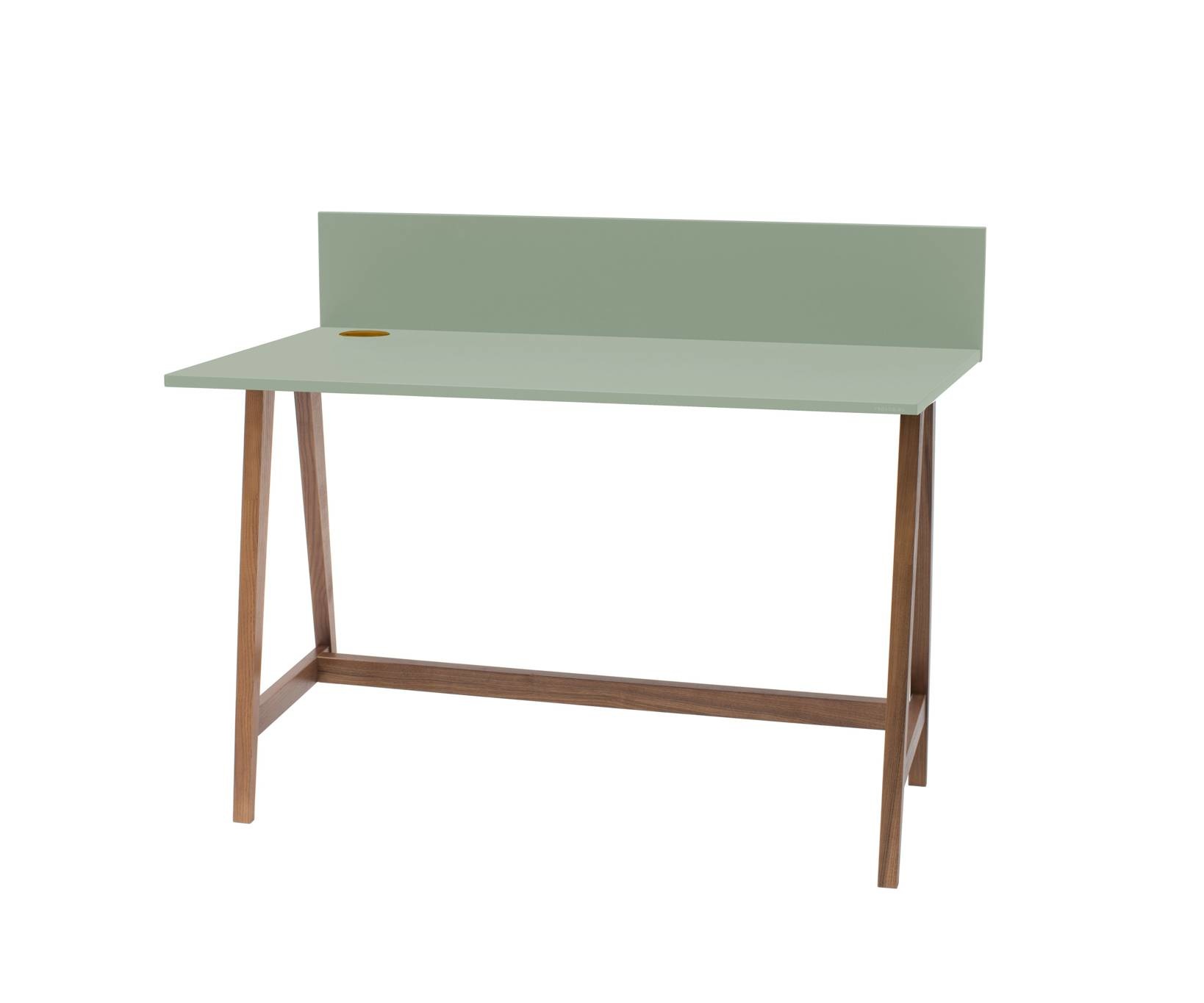 Luka saliegroen bureau - 110 cm breed, eiken poten.