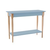 Mamo Consoletafel | 105cm breed | Zacht blauw | Beukenhouten poten