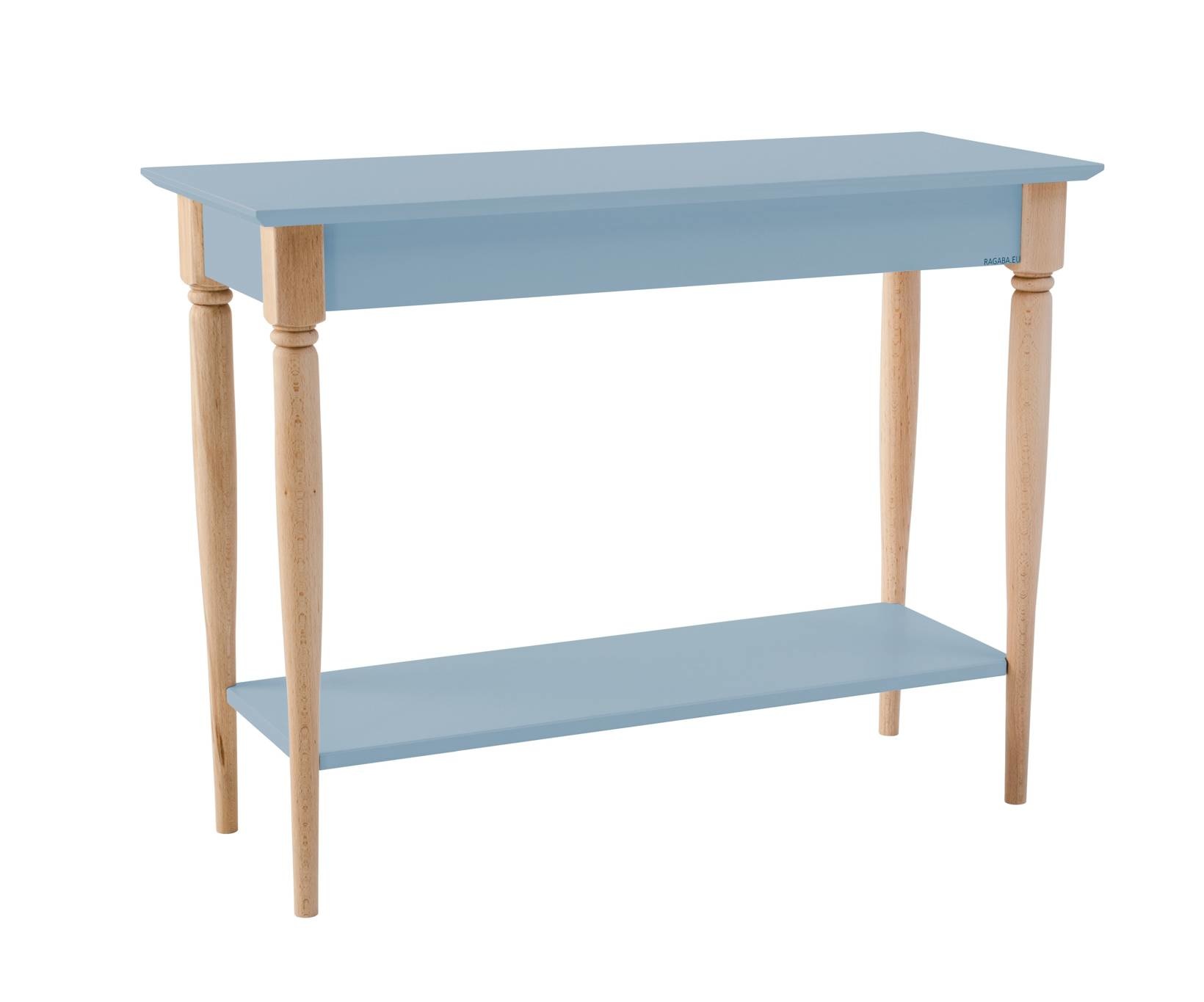 Mamo Consoletafel | 105cm breed | Zacht blauw | Beukenhouten poten