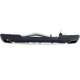 Diffusor met uitlaat geschikt voor BMW F10 F11 520-530 - Roestvrij staal - Zwart mat