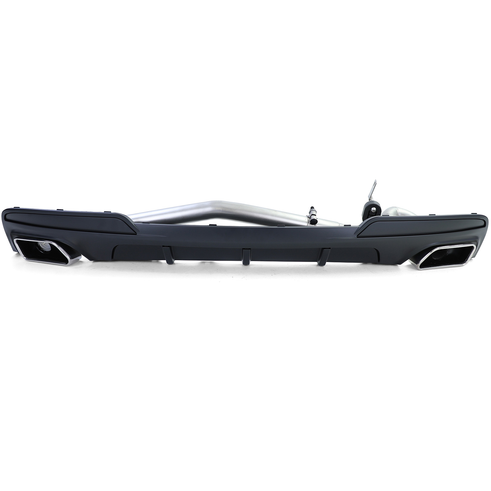 Diffusor met uitlaat geschikt voor BMW F10 F11 520-530 - Roestvrij staal - Zwart mat