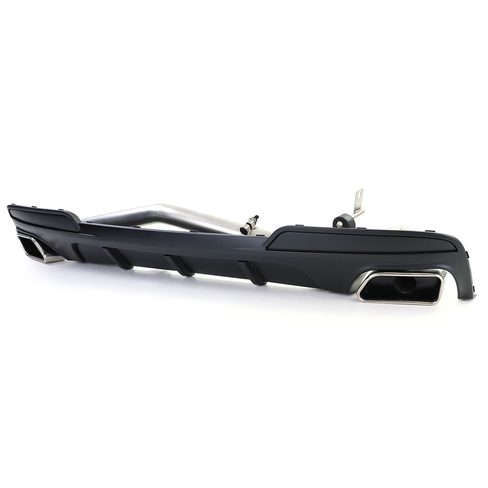 Diffusor met uitlaat - BMW F10 F11 520-530 - Roestvrij staal - Zwart mat