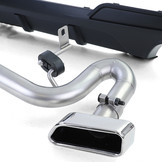 Diffusor met uitlaat geschikt voor BMW F10 F11 520-530 - Roestvrij staal - Zwart mat