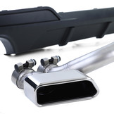 Diffusor met uitlaat geschikt voor BMW F10 F11 520-530 - Roestvrij staal - Zwart mat