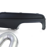 Diffusor met uitlaat geschikt voor BMW F10 F11 520-530 - Roestvrij staal - Zwart mat