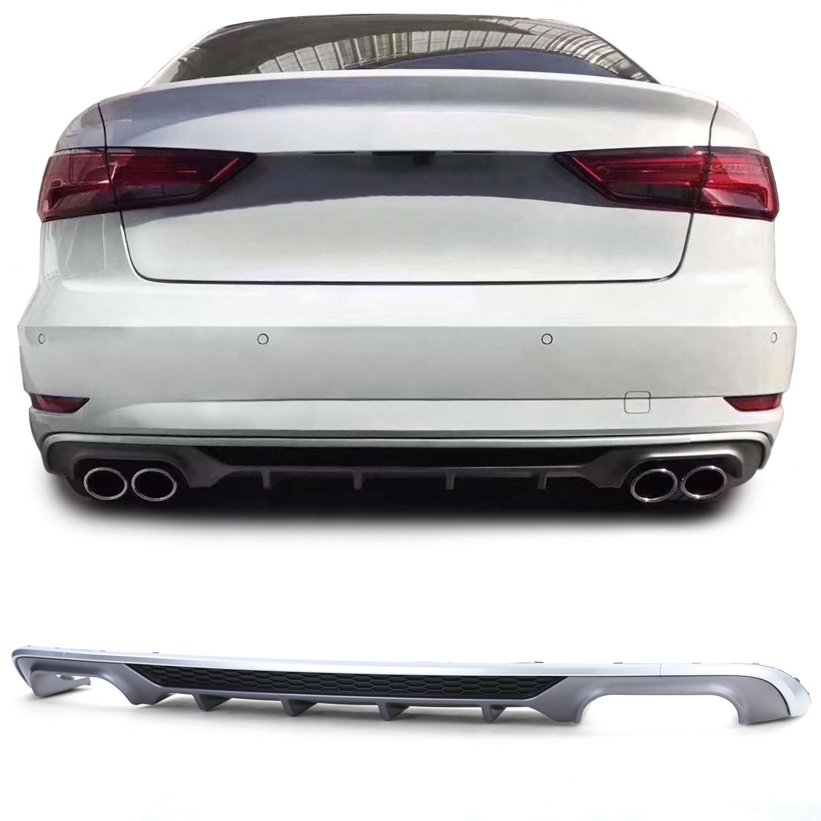 Achterdiffusor - Audi A3 8V sedan facelift vanaf 2016