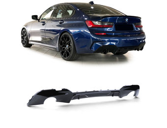 Achterdiffusor - BMW 3 G20 G21 320 330 - Zwart glanzend - ABS-kunststof