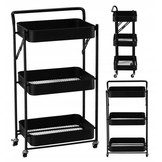 Keukentrolley - opvouwbaar - 88x30x45 cm - zwart