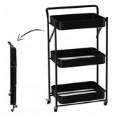 Keukentrolley - opvouwbaar - 88x30x45 cm - zwart