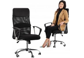 Bureaustoel - ergonomisch - eco leer - verstelbaar - zwart