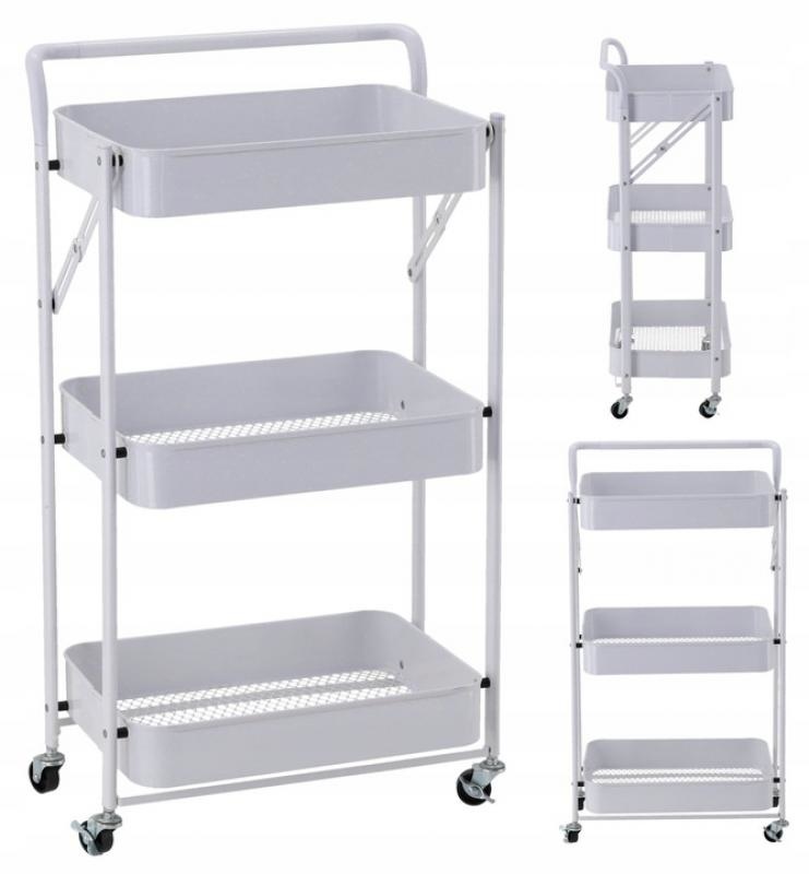 Keukentrolley - opvouwbaar - 88x30x45 cm - wit