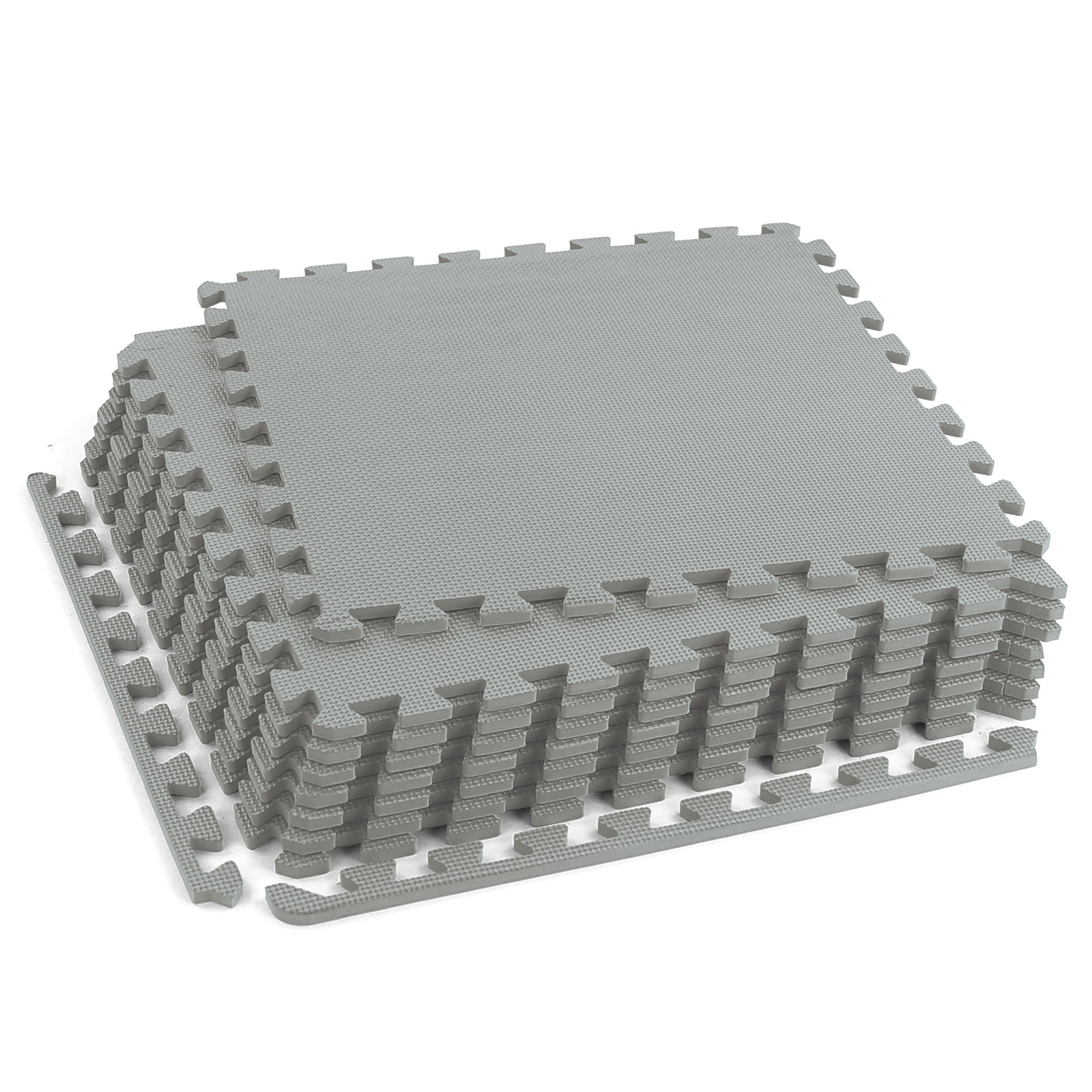 Sportvloer fitnessapparatuur - 50 x 50 cm - 8 stuks - grijs