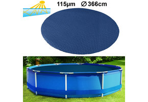 RAMROXX zwembadafdekking verwarmend zwart/blauw - 366 cm