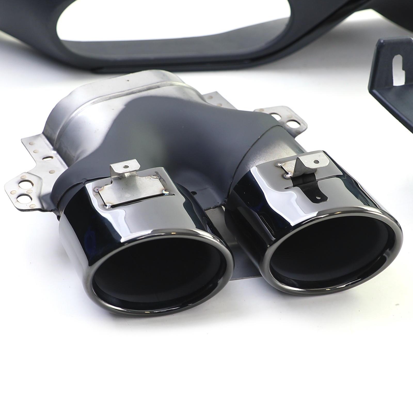 Achterdiffusor geschikt voor Mercedes E Coupé C238 - Sportuitlaat - Zwart