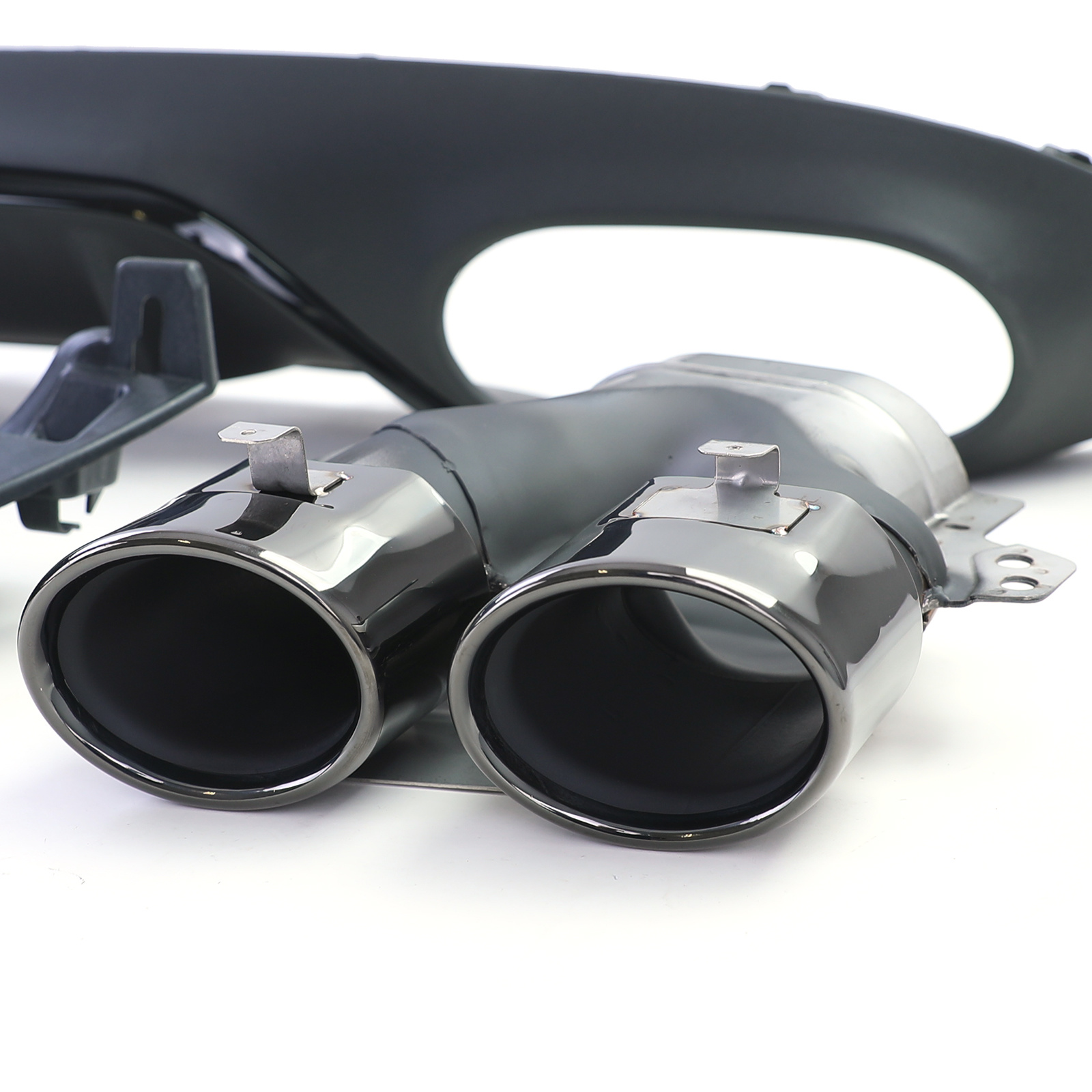 Achterdiffusor geschikt voor Mercedes E Coupé C238 - Sportuitlaat - Zwart