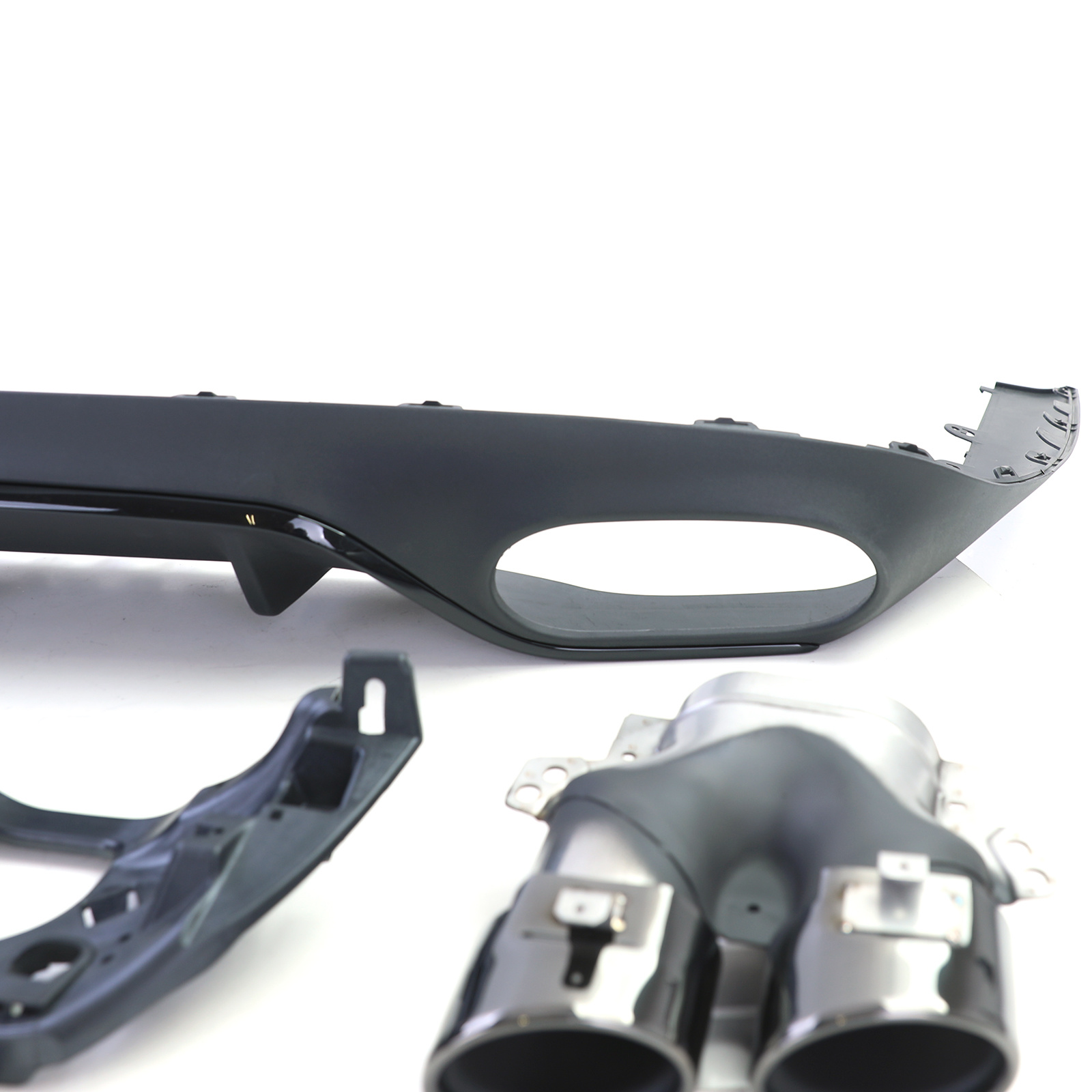 Achterdiffusor geschikt voor Mercedes E Coupé C238 - Sportuitlaat - Zwart