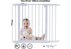 Traphek 87-100cm - deur - wit - 77cm hoog