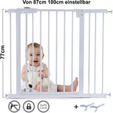 Traphek 87-100cm - deur - wit - 77cm hoog