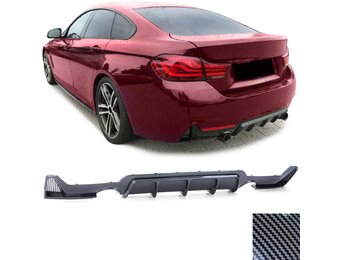 Achterdiffusor - BMW 4 Serie F32 F33 F36 - Performance carbon - Uitsparing enkele uitlaat