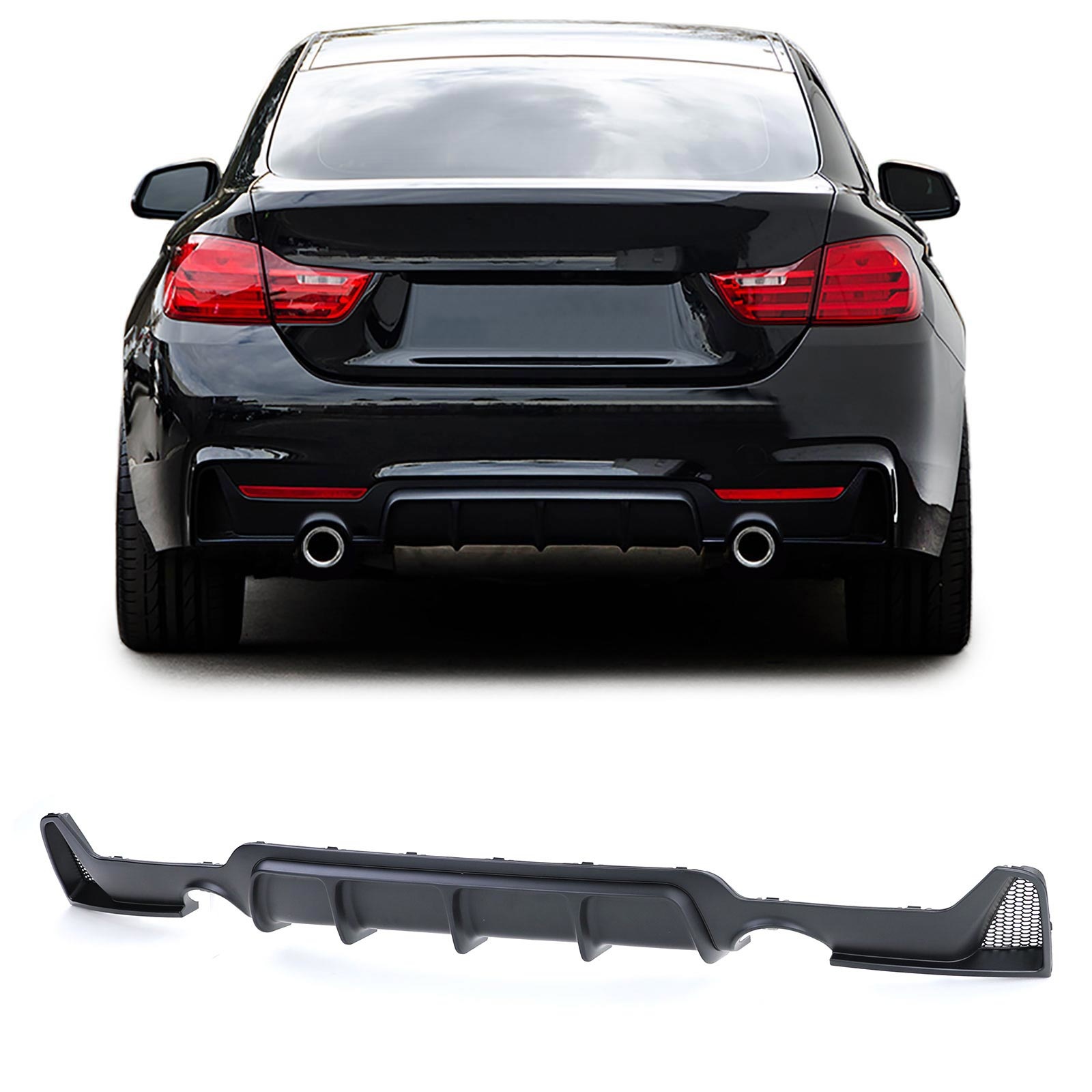 Achterdiffusor - BMW 4 Serie F32 F33 F36 435i 440i - Zwart mat - 100% passend