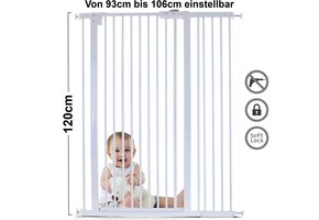 Traphek 93-106cm - verstelbaar - wit - 120cm hoog