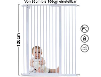 Traphek 93-106cm - verstelbaar - wit - 120cm hoog