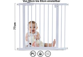 Traphek 80-93cm - verstelbaar - wit - 77cm hoog