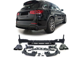 Achterdiffusor geschikt voor Mercedes GLC X253 - Sport optiek - zwart 2015-2018