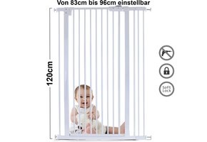 Traphek 83-96cm - verstelbaar 120cm hoog - wit metaal