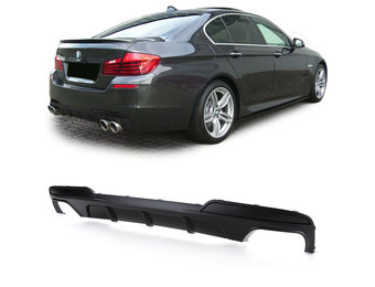 Achterdiffusor - BMW 5 Serie F10 F11 550i M550d - Sportieve Look - Mat Zwart
