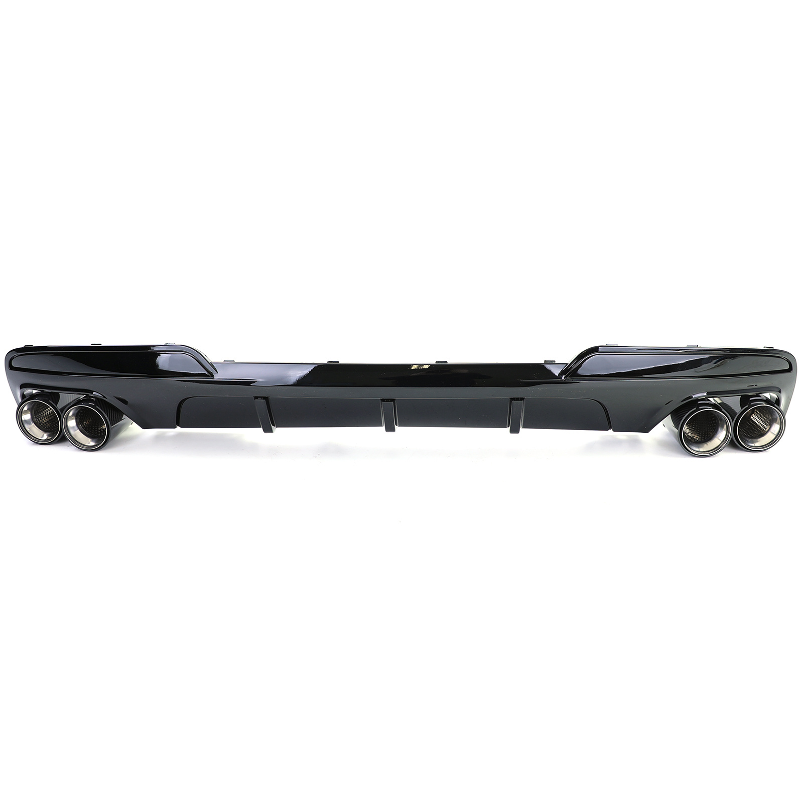 Achterdiffusor - BMW F10 F11 535i 535d - 4-pijps real carbon - Glans zwart