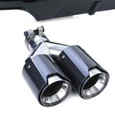 Achterdiffusor geschikt voor BMW F10 F11 535i 535d - 4-pijps real carbon - Glans zwart