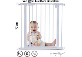 Traphek 72-86cm - wit - 77cm hoog