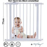 Traphek 72-86cm - wit - 77cm hoog